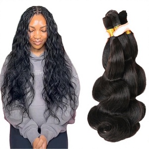 Cabello Humano Virgen Indio 100% Sin Enredos, Doble Trama, Ondulado, Negro, para Mujer, Listo para Enviar al por Mayor - Product Image 3
