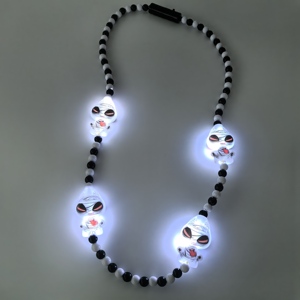 قلادات LED للهالوين بالجملة بـ3 أوضاع - مجوهرات حفلات مضيئة على شكل دمية مومياء لطيفة ومخيفة - Product Image 2