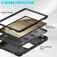 Samsung Tab A9 artı 11 inç SM-X210 X215 2023 darbeye dayanıklı sağlam 3 In1 koruyucu dahili Kickstand silikon Tablet kılıfı
