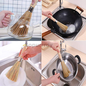 <span class=keywords><strong>Brosse</strong></span> de nettoyage pour vaisselle en bambou avec logo personnalisé, <span class=keywords><strong>brosse</strong></span> de nettoyage pour casseroles, poêles et poignées, brosses de nettoyage en bois pour casseroles - Product Image 5