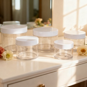 Premium Thick Bottomed <b>Jar</b> 250g 300g Wide-mouth Round clear Thick Wall PET Cosmetic Body Butter <b>Plastic</b> <b>Jar</b> with White Cap - Product Image 2