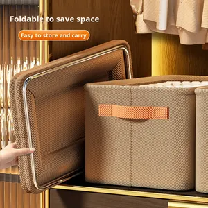 Fabric Foldable Clothing Organizer <strong>Storage</strong> <strong>Basket</strong> for Desktop Toy Pants Bra Wardrobe <strong>Storage</strong> Living Room <strong>Storage</strong> Box Organizer - Product Image 4