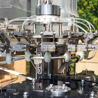 Machine de remplissage automatique de bouteilles en plastique et en verre pour l'eau, l'alcool, le cidre, les boissons alcoolisées, la vodka, le vin avec transmission par engrenages