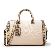 2021 Luxus Damen Handtasche Geprägte Schlangen muster Handtasche Echte Geldbörsen aus Rindsleder für Damen Einkaufstasche