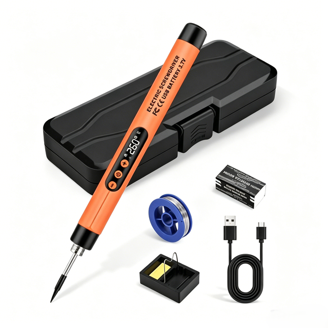 Portable USB Soldering Iron Kit Cordless Rechargeable Adjustable Temp Welding Tool for Electronics Repair DIY