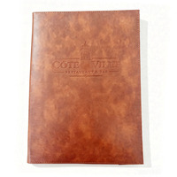 Porte-menu en cuir véritable de qualité supérieure A4 avec attache, dossier personnalisé pour menu de boissons, hôtel, café, restaurant, restauration, vente en gros, marque V-ding