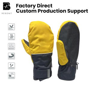 Gants de <span class=keywords><strong>ski</strong></span> unisexes en polyester imperméables <span class=keywords><strong>avec</strong></span> blocage de couleur pour le snowboard d'hiver, logo personnalisable, doublure en PU pour les <span class=keywords><strong>doigts</strong></span> - Product Image 1