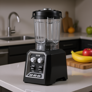 Blender commercial Vevor, pot en plastique de 68 oz, 5+ vitesses, faible bruit, broyeur de glace, blender de comptoir pour usage en cuisine - Product Image 2