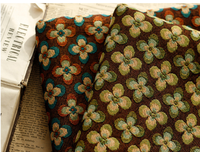 Tissu jacquard floral vintage, tissé, motif rétro à 4 pétales de fleurs, pour manteau, robe, sac, tapisserie, textile de maison pour femmes