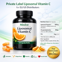 MixExtract – Nouvelles Capsules Végétaliennes Personnalisées d'Acide Ascorbique (Vitamine C) – Complément Alimentaire Liposomal Complex pour Soutenir la Santé Immunitaire et Articulaire