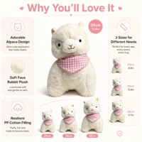 Nouvelle conception, adorables jouets en peluche, mignons animaux en peluche de dessin animé, alpaga en peluche avec écharpe pour la Saint-Valentin, cadeau d'anniversaire
