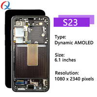 Lcd ponsel asli untuk samsung galaxy S23, lcd pantalla Samsung S23 pengganti layar