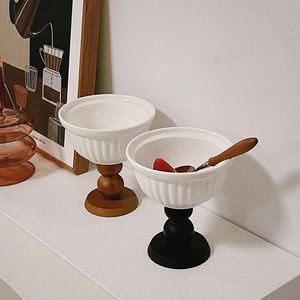 French Retro High-End Ceramic Bowl Set Tall <b>Vintage</b> Design Style for Dessert or Jewelry Storage for Parties - Product Image 2