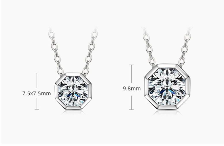 Moissanite+GRA Certificate-White Gold -octahedral