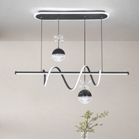 Lampu Gantung LED Aluminium Modern 90cm 96W 3CCT 165-265V  Kecerahan Tinggi Garansi 2 Tahun untuk Dapur Ruang Makan