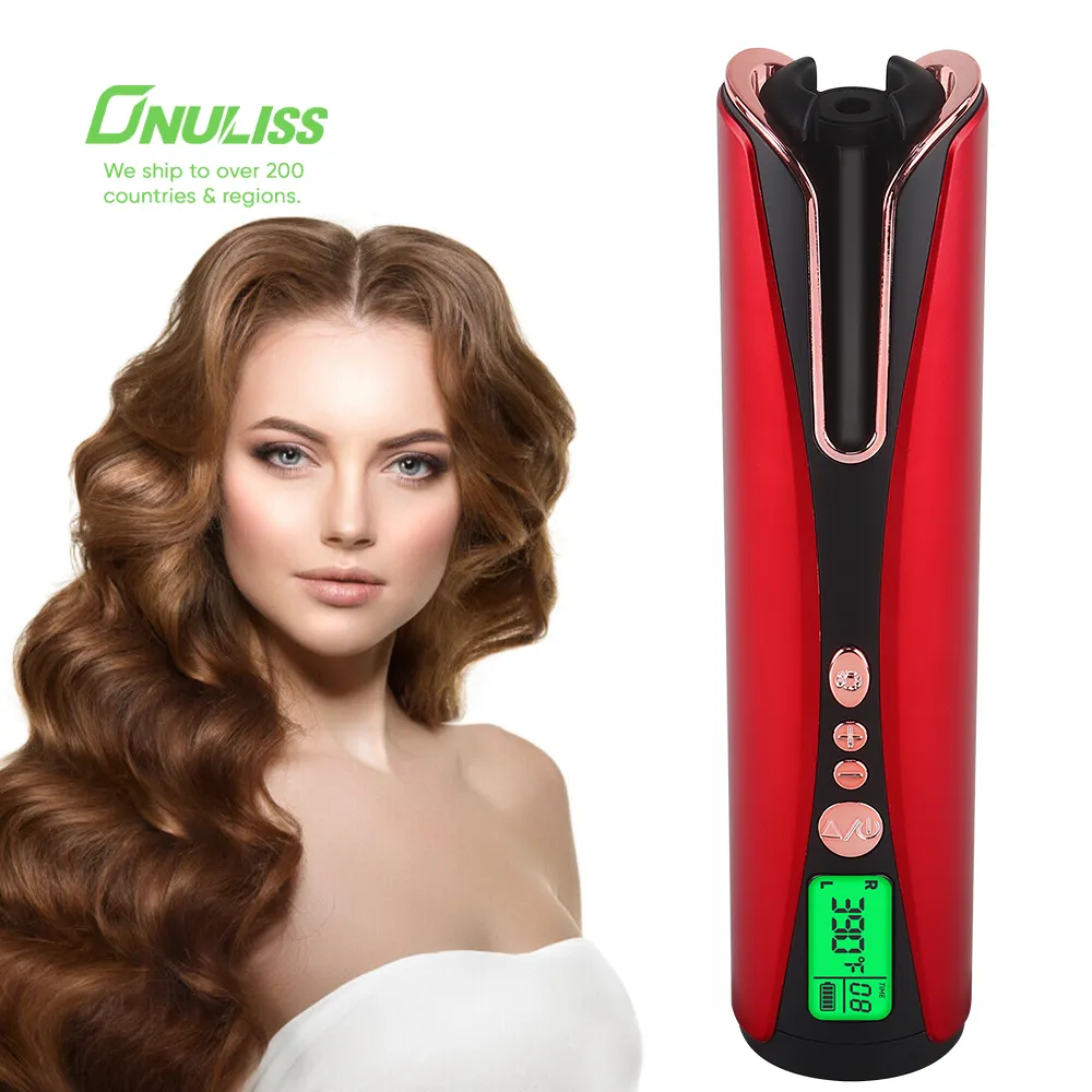 Anti-Scald Automatic Curling Iron Cordless Hair Curler Auto Rotating Ceramic Hair Wand