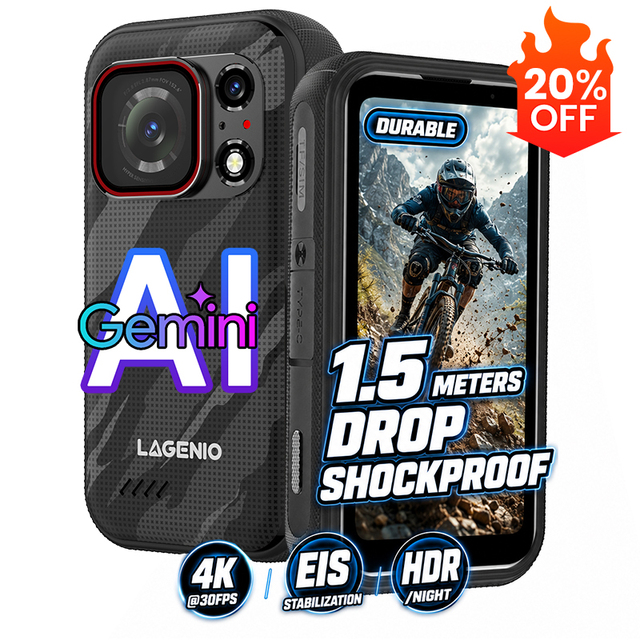 LAGENIO EAGLE Pro IP68 IP69K Waterproof Rugged Android Phone Ultra-Wide 4K 152.6° 36+256GB 5G Rugged Phone Ready Stock Wholesale