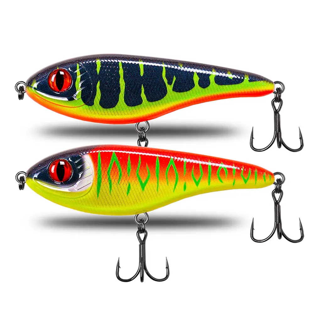 VTAVTA iscas de crankbait de afundamento lento (90mm/120mm/150mm) equipamento de pesca baixo para mosquetão deslizante em 24 cores para pesca fluvial