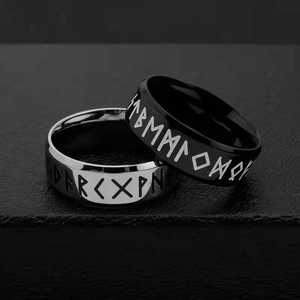 Nordic <span class=keywords><strong>Viking</strong></span> Men Ring acciaio inossidabile Fashion Style Rune Symbol Odin Norse <span class=keywords><strong>Viking</strong></span> amuleto RETRO Rings Jewelry - Product Image 6