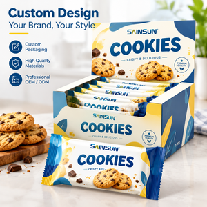Cajas de Embalaje para Galletas de Papel de Grado Alimenticio con Impresión de Logotipo Personalizado, Bajo MOQ, y Bolsas para Galletas Personalizadas con Sellado Térmico - Product Image 1