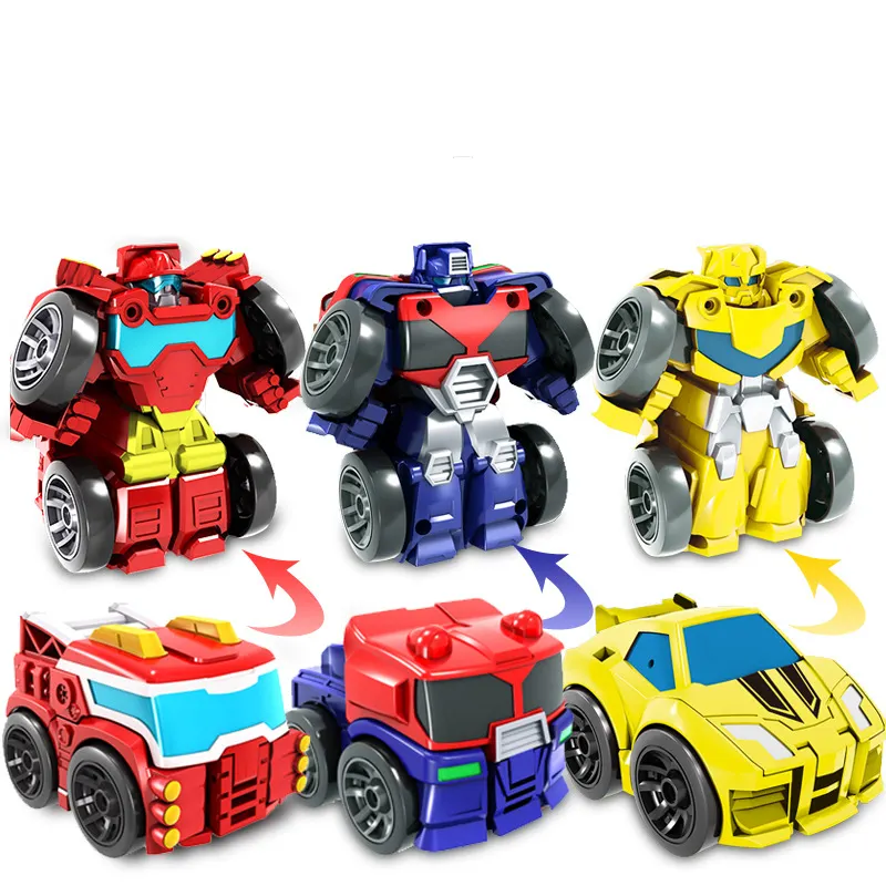 2 In 1 Diecast Speelgoed Voor Kinderen Speelgoedrobots Een Verscheidenheid Aan Optionele Frictiespeelgoedvoertuigen