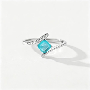 Original-Design S925 Sterling Silber Galvanisierter Ring mit Viereckiger Form, Koreanischer Stil Modischer Eleganter Damenring - Product Image 4