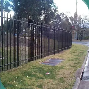 Bent top garrison wrought iron or steel fence panels