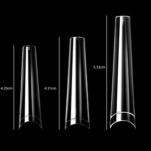 504Pcs Coffin Straight Square Flat No C Curve <b>Nail</b> Tips Clear 3XL XXL XL Salon Manicure Press on <b>Extension</b> Tool Private Label - Product Image 1