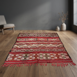 Tapis tribal fait main, kilim marocain, tapis berbère en laine, tapis rectangulaires avec support en jute, pour la maison, le salon, vente en gros, noués à la main - Product Image 2