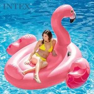 INTEX 57558 Pink Flamingo Pool Float Tube - 142cm Inflatable Floatie For Relaxing Beach Lake Days