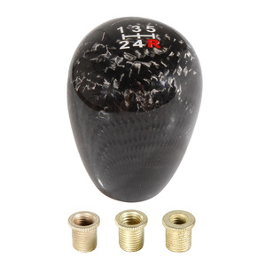 Pommeau de levier de vitesse en fibre de carbone style course avec motif 6 vitesses et boulons d'adaptation pour modification intérieure de voiture - Product Image 6