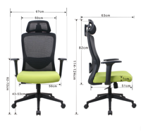 Chaise de bureau ergonomique AODA en maille avec appui-tête 2D réglable, siège confortable surdimensionné, pivotante