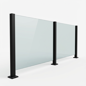 درابزين حديث من الفولاذ المقاوم للصدأ للشرفات والسلالم، نظام حماية زجاجي خارجي بدون إطار مع أعمدة مشقوقة - Product Image 4