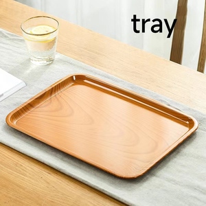 Assiette en plastique imitation bois, plateau à collation, assiette à gâteau, assiette à fruits, plat à sushi, plat à fruits secs, plat à os, ensemble de vaisselle - Product Image 6