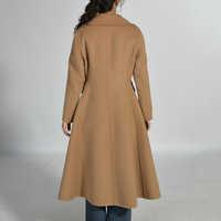 Jxwatcher Vente en gros Manteau d'hiver doux et fin, sur mesure, fait main, en laine double face pour femmes, long manteau en laine pour femmes