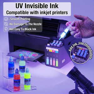 GDLEGEND Impresión de inyección de tinta UV Invisible Tinta DE SEGURIDAD incolora a color rojo Base de agua Juego de tinta Uv Tinta de impresora de seguridad 100ml - Product Image 4