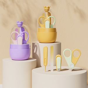 Ensemble de soins <span class=keywords><strong>pour</strong></span> ongles de bébé en pastel, design ergonomique, sûr <span class=keywords><strong>pour</strong></span> les doigts minuscules, comprend une lime à ongles et des pinces à nez, garantie 1 an - Product Image 1