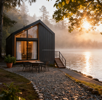 Maison préfabriquée moderne en conteneur, structure en acier galvanisé, fenêtres en alliage d'aluminium, couleur personnalisable pour hôtel/villa - Marque PINGUI