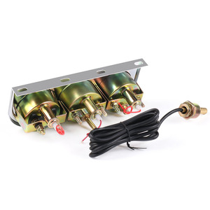 Nouveau panneau chromé Pression d'huile Température de l'eau &amp;   Kit de trois jauges d'ampèremètre, cadran noir, jauges de voiture - Product Image 4