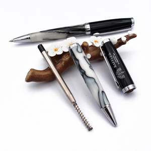 Stylo plume de luxe pour homme en laiton massif, cuivre et acrylique, nouveauté, stylo bille personnalisé OEM, cadeau d'entreprise - Product Image 3