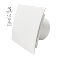 Ventilateur extracteur de salle de bain intelligent de 4 pouces, blanc, de bonne qualité, étanche IPX4, avec détection de mouvement et d'humidité