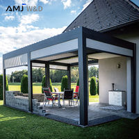 Pergola bioclimatique motorisée intelligente haut de gamme en aluminium avec toit à lames orientables pour villa, jardin et terrasse