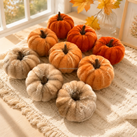 Décoration de table en mousse de velours en forme de citrouille, décoration chaleureuse pour l'automne, pour l'étagère du salon