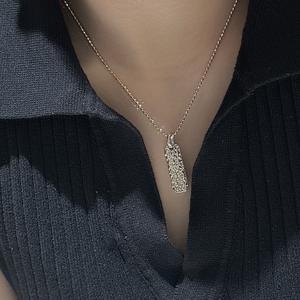 Collar de Plata de Ley S925 con Colgante de Luna de Lava, Color Brisa Fresca, Textura de Alta Gama, Cadena para Clavícula, Colgantes y Dijes Finos - Product Image 2