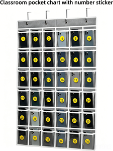 Organizador de Bolsillos para Teléfonos Celulares con 36 Compartimentos de PVC para el Aula, con Ganchos, Ideal para Guardar Teléfonos Móviles Durante Exámenes - Product Image 1