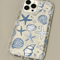 Coque de Téléphone Animaux Marins Bleus pour iPhone 17 16 15 14 Pro 13 12 11 Max Plus 7 8 Plus XR X XS SE 2020, Housse Souple Anti-choc