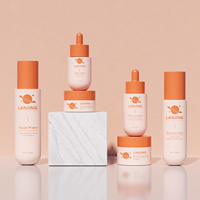 Ensemble de flacons cylindriques vides personnalisés pour soins de la peau, emballage de luxe en verre pour lotion, toner, sérum, huile, avec pompe