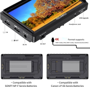 Moniteur de terrain pour appareil photo reflex numérique FEELWORLD S55 <span class=keywords><strong>V3</strong></span> 6 pouces, écran IPS FHD, entrée/sortie AV numérique 4K, sortie d'alimentation, batterie, étui de transport inclus - Product Image 5