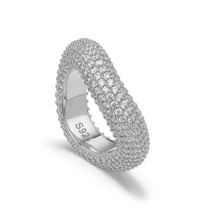 Bague en argent sterling S925 pavée de zircons, modèle 2026, très tendance, pour femme, luxueuse, polyvalente, bicolore, pour banquets - Product Image 2