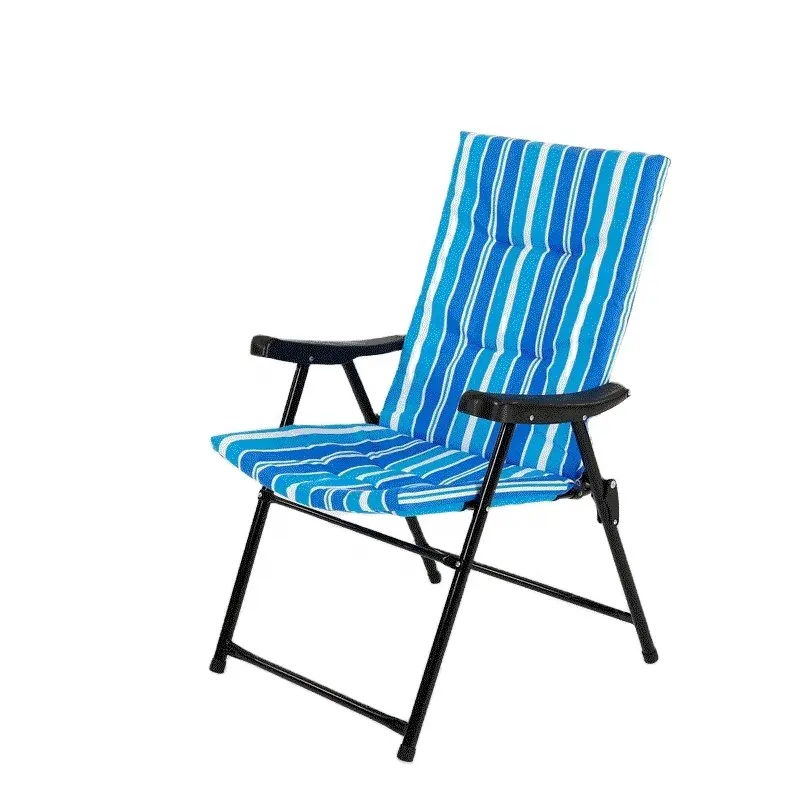 การออกแบบตะวันออกกลางสีฟ้าเก้าอี้ปิกนิกกลางแจ้งผ้า Oxford เก้าอี้ปรับเอนเก้าอี้เลานจ์พับริมสระว่ายน้ํา